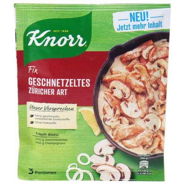 Bild 1 von Knorr 4 x Fix Züricher Geschnetzeltes