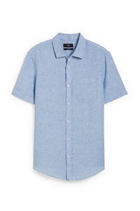C&A Leinenhemd-Regular Fit-Kent, Blau, Größe: S