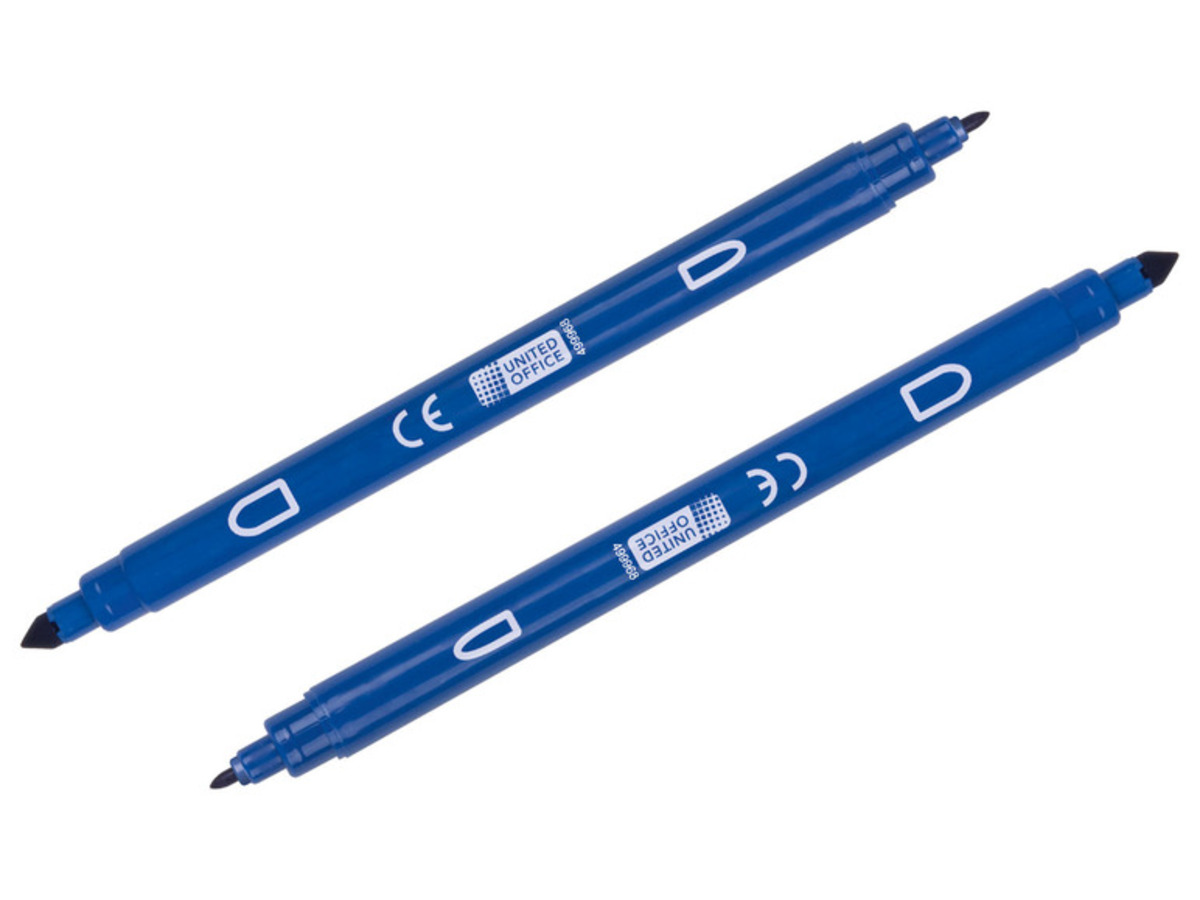 Bild 2 von UNITED OFFICE® Doppelfasermaler, dicke/dünne Spitze, 24er