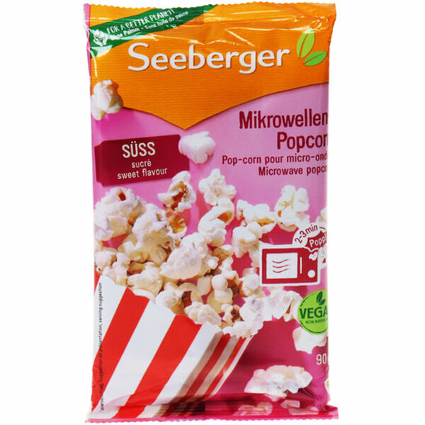 Bild 1 von Seeberger 4 x Mikrowellen Popcorn Süß