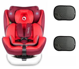 Lionelo Bastiaan rot + Sonnenschutz Auto Kindersitz mit Isofix Baby Autositz