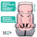 Bild 4 von Blij`r Ivo pink/grey Autositz Kindersitz Gruppe I-III 9-36kg mit Seitenaufprallschutz