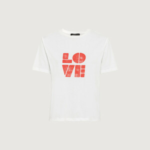 T-Shirt aus Bio-Baumwolle mit unregelmäßigem LOVE-Print