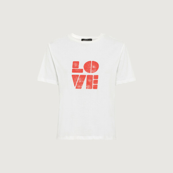 Bild 1 von T-Shirt aus Bio-Baumwolle mit unregelmäßigem LOVE-Print