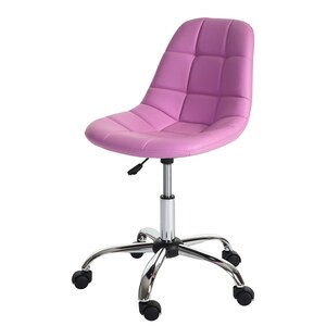 Drehstuhl MCW-A60, Bürostuhl Arbeitshocker, Schalensitz Kunstleder ~ rosa