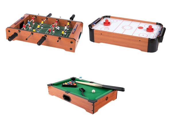 Bild 1 von Playtive Holz Tischspiele, Mini Tischfußball / Mini Air Hockey / Mini Pool Billard