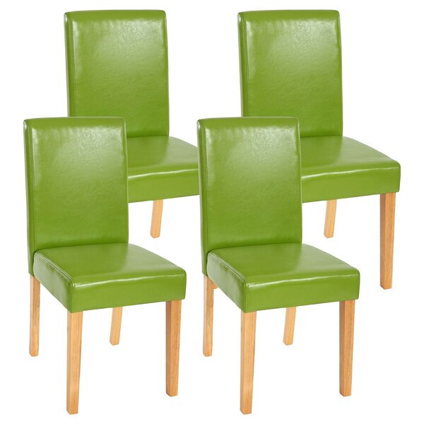 Bild 1 von 4er-Set Esszimmerstuhl Stuhl Küchenstuhl Littau ~ Kunstleder, grün, helle Beine