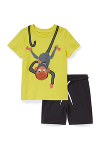 C&A Set-Kurzarmshirt und Shorts-2 teilig, Gelb, Größe: 110