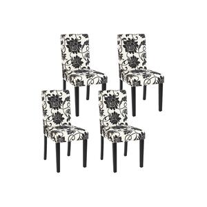 4er-Set Esszimmerstuhl Stuhl Küchenstuhl Littau ~ Textil, jacquard, dunkle Beine