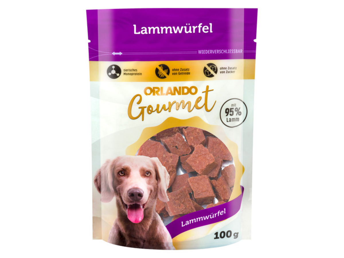 Bild 2 von ORLANDO Gourmet Hundesnack Lammwürfel, 4 x 100 g