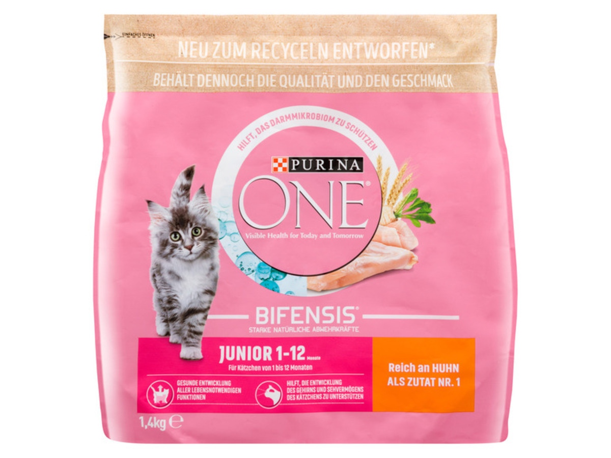 Bild 3 von PURINA ONE BIFENSIS JUNIOR 1 - 12 Katzenfutter trocken, reich an Huhn, 6 x 1,4 kg