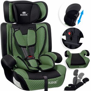 KIDIZ® Autokindersitz Kindersitz Kinderautositz   Autositz Sitzschale   9 kg - 36 kg 1-12 Jahre   Gruppe 1/2 / 3   universal   zugelassen nach ECE R44/04   6 verschiedenen Farben