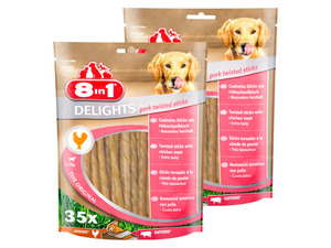 8in1 Delights Twisted Sticks Pork 35 x, 2 x 190 g