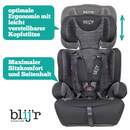 Bild 4 von Blij`r Ivo grey/black Autositz Kindersitz Gruppe I-III 9-36kg mit Seitenaufprallschutz