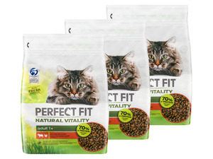 PERFECT FIT Katzentrockenfutter Natural Vitality Adult 1+ mit Rind und Huhn, 3 x 2,4 kg