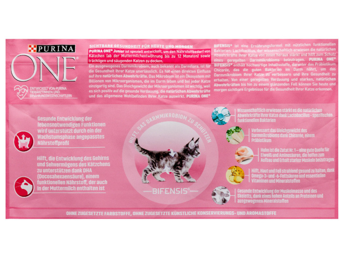 Bild 4 von PURINA ONE BIFENSIS JUNIOR 1 - 12 Katzenfutter trocken, reich an Huhn, 6 x 1,4 kg