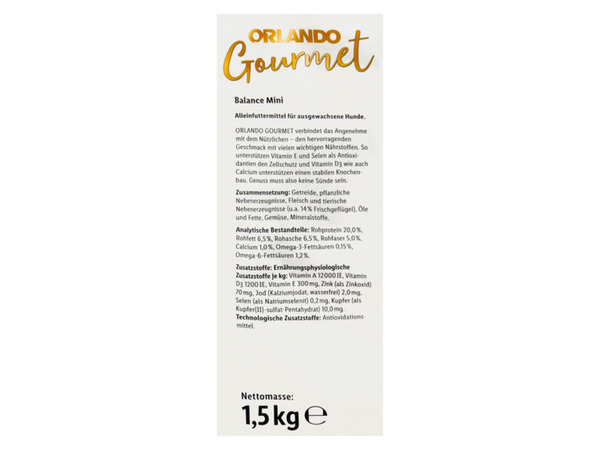 Bild 4 von ORLANDO Gourmet Hundetrockenfutter Balance Mini, 3 x 1,5 kg