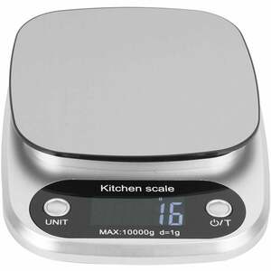 Modou - Digitale Waage Mini tragbare elektrische Waage Edelstahl Waage Küche Backzubehör Silber 10kg/1g