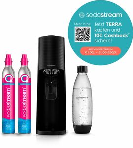 SodaStream Wassersprudler »TERRA Bundle«, (Set, 4-tlg), SodaStreamWassersprudler,CO2-Zylinder+ 1L Kunststoff-Flasche