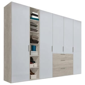 Hom`in KLEIDERSCHRANK Grau, Eiche