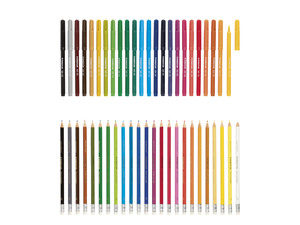 STAEDTLER Radierbare Buntstifte / Fasermaler, 24 Farben