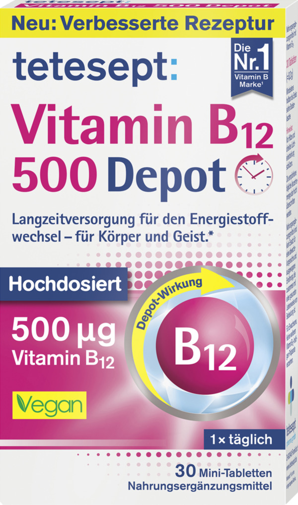 Bild 1 von tetesept Vitamin B12 500 Depot Mini-Tabletten