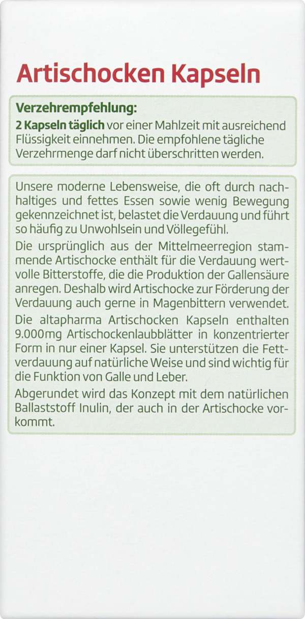 Bild 3 von altapharma Artischocken Kapseln