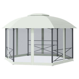 Outsunny Pavillon grau Stahl B/H/L: ca. 470x280x400 cm