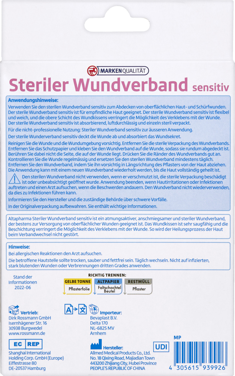 Bild 2 von altapharma Steriler Wundverband sensitiv