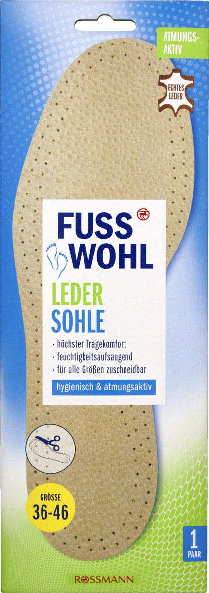 Bild 1 von FUSSWOHL Echt Ledersohle 36-46