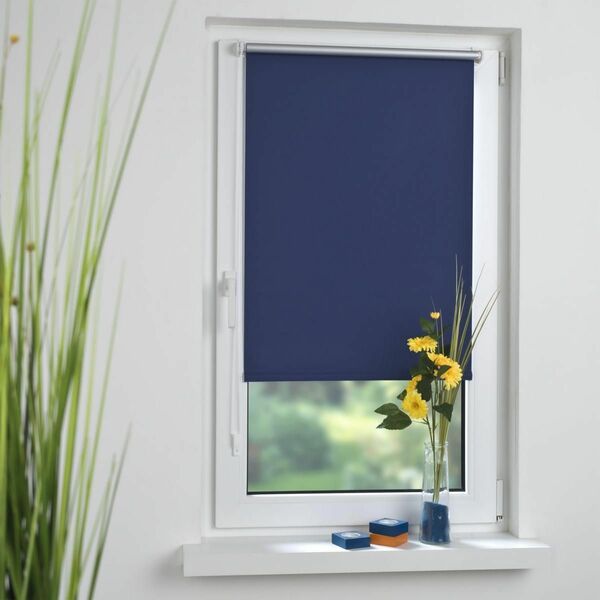 Bild 1 von Bella Casa Klemmfix Rollo verspannt, Sichtschutz, thermobeschichtet, verdunkelnd, blau, 120 cm x 150