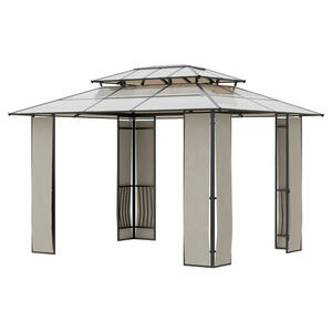 Outsunny Pavillon braun Aluminium B/H/L: ca. 300x275x365 cm