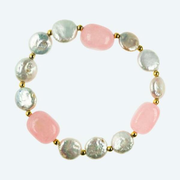 Bild 1 von Armband Rosenquarz+Perlen