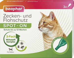 Beaphar Zecken- und Flohschutz SPOT-ON 3 x 0,8 ml für Katzen