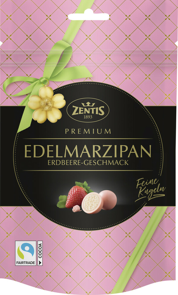 Bild 1 von Zentis Premium Edelmarzipan Erdbeere-Geschmack 90G