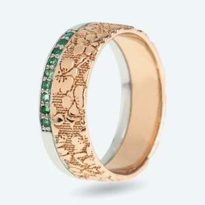 Ring 925 Sterling Silber rosévergoldet Smaragd