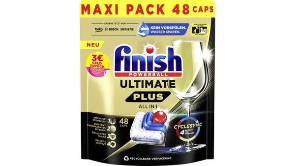 Bild 1 von Finish Ultimate Plus Maxi Pack Regular 48 Tabs + Sticker
