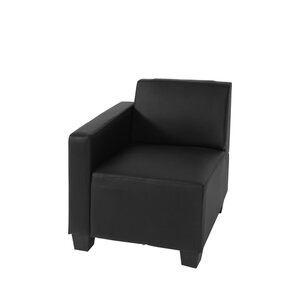 Modular Seitenteil links, Sessel mit Armlehne Moncalieri, Kunstleder ~ schwarz
