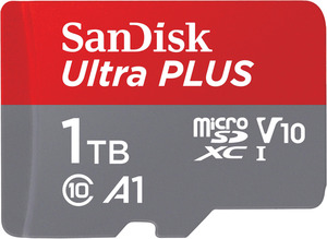 SANDISK Ultra® PLUS microSDXC™‐UHS‐I‐Karte, Micro-SDXC Speicherkarte, 1 TB, 160 MB/s