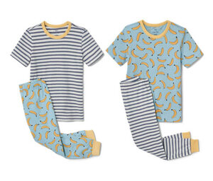 2 Kinder-Pyjamas, Bananen-Alloverprint