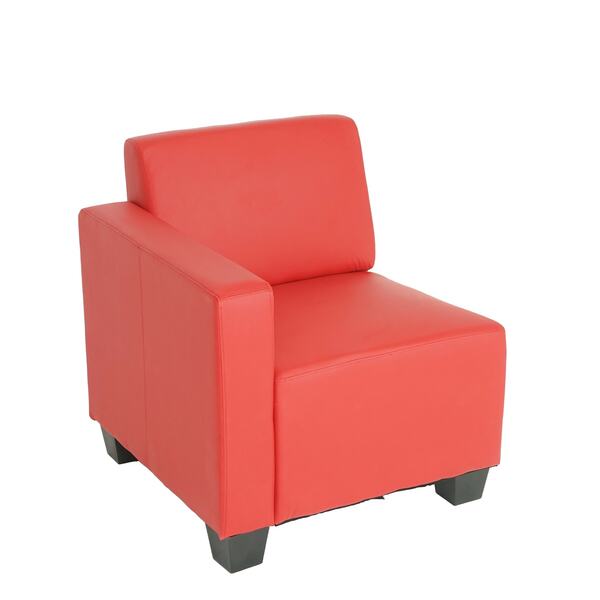 Bild 1 von Modular Seitenteil links, Sessel mit Armlehne Moncalieri, Kunstleder ~ rot
