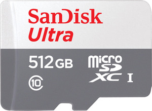 SANDISK Ultra UHS-I mit Adapter für Tablets, Micro-SDXC Speicherkarte, 512 GB, 120 MB/s