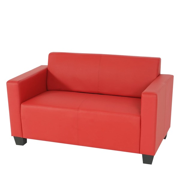 Bild 1 von 2er Sofa Couch Moncalieri Loungesofa Kunstleder ~ rot