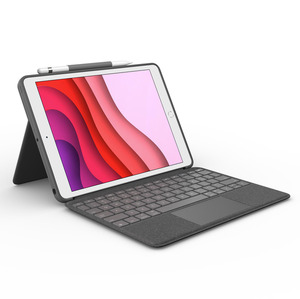 LOGITECH Combo Touch mit Trackpad für iPad (7., 8. und 9. Generation) Tastatur-Case Grau