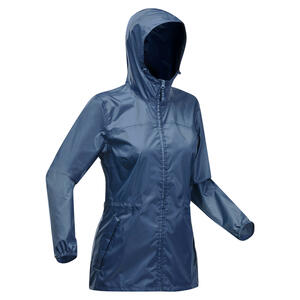 Regenjacke Damen winddicht wasserabweisend Wandern - Raincut marineblau