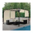 Bild 1 von Pergola Beja, Garten Pavillon Terrassenüberdachung, stabiles 6cm-Stahl-Gestell + Schiebedach ~ 3x3m