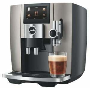 JURA J8 Midnight Silver (EA) Kaffeevollautomat (OneTouch, Schwarz, Touchscreen-Farbdisplay, 1,9 l Wassertank, Milchbehälter/Milchdüse, Professional Aroma Grinder, App-Steuerung)