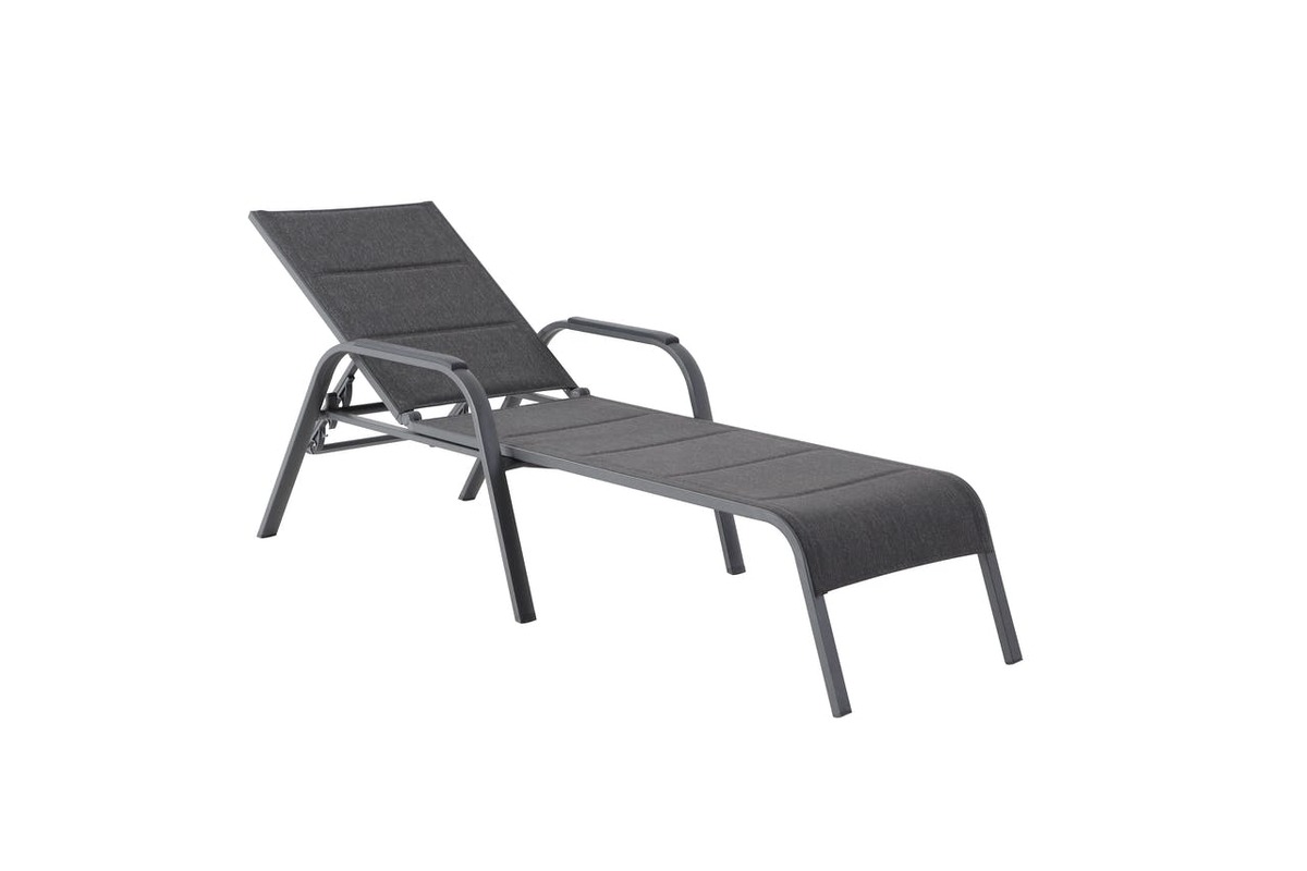Bild 1 von Tarrington House Sonnenliege Antwerpen, Aluminium / Stahl / Textilehne, 66 x 179 x 103 cm, mit Armlehnen,  höhenverstellbarer Rückenlehne, dunkelgrau
