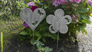Bild 1 von Powertec Garden Metallstecker - Herz und Blume in Silber schattiert, 2er-Set
