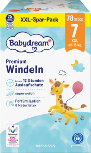 Babydream Premium Windel Größe 7 XXL, 78 Stück, ab 16 kg